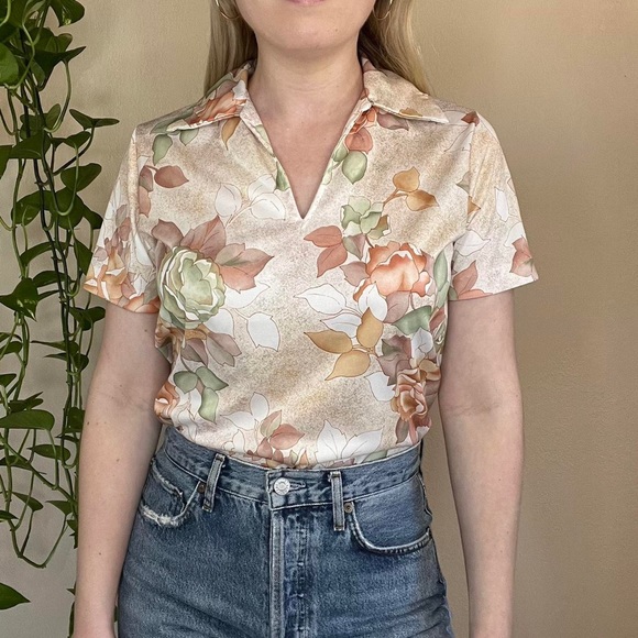 Teddi Tops - Vintage Teddi of California 70’s Printed Shirt